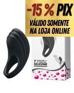 ANEL PENIANO COM VIBRADOR - 7 MODOS DE VIBRAÇÃO - PRETTY LOVE
