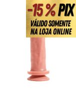 PRÓTESE CLASSIC CONVENCIONAL MACIÇA COM VENTOSA - BEGE - 18 X 4,5 CM - HOT FLOWERS