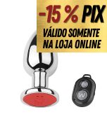 PLUG ANAL DE AÇO RECARREGÁVEL COM 10 MODOS DE VIBRAÇÕES E CONTROLE - TAM P