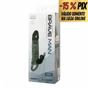 CAPA PENIANA COM ANEL PARA ESCROTO E VIBRADOR BRAVE MAN - BAILE