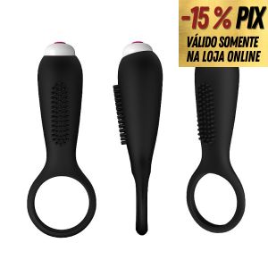 S-HANDE DUETS - ANEL PENIANO COM BULLET ESTIMULADOR DE CLITÓRIS - COR PRETA