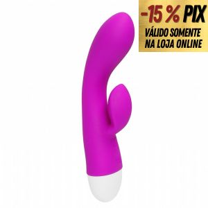 VIBRADOR RECARREGÁVEL COM ESTIMULADOR DE CLITÓRIS E PONTO G  ELI - 30 VIBRAÇÕES -  PRETTY LOVE