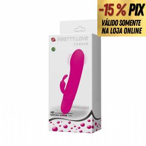 VIBRADOR PURO SILICONE CAESAR - 10 VIBRAÇÕES - PRETTY LOVE