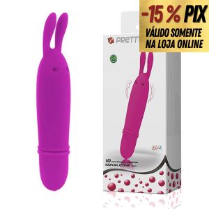 PRETTY LOVE BOYCE - VIBRADOR PURO SILICONE COM 10 VIBRAÇÕES E MINI ORELHAS DE COELHO