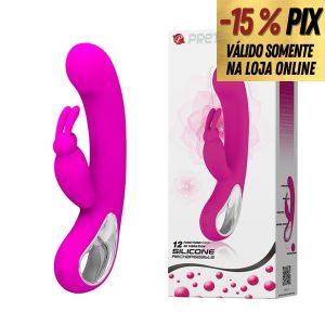VIBRADOR PURO SILICONE WEBB - RECARREGÁVEL USB - 12 VIBRAÇÕES - PRETTY LOVE