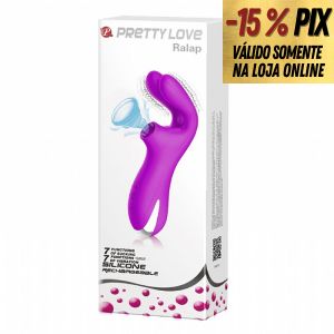 ESTIMULADOR DE PONTO G E CLITÓRIS COM SUCÇÃO RECARREGÁVEL - RALAP - PRETTY LOVE