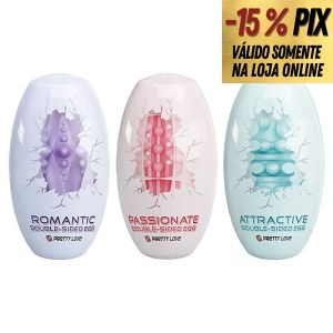 MASTURBADOR EGG DUPLAMENTE TEXTURIZADO - PRETTY LOVE