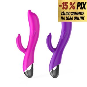 VIBRADOR PARA PONTO G E CLITÓRIS EM FORMATO DE GOLFINHO - GREEN BABY