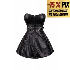 CORSELET MINI VESTIDO SENSUAL PRETO
