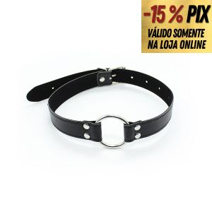GARGANTILHA EM COURO SINTÉTICO COM METAL