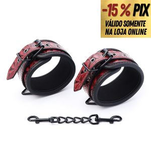 ALGEMAS COM CORRENTE E FIVELAS EM COURO SINTÉTICO