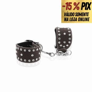 ALGEMA EM COURO SINTÉTICO COM STRASS