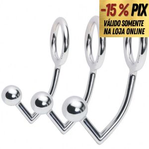 ANEL PENIANO EM AÇO COM PLUG ANAL 4,5CM