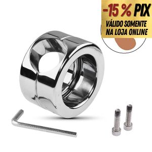 ANEL PENIANO EM AÇO COM FECHO DE CHAVE L -  4CM x 4,8CM