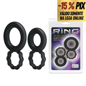 KIT COM 2 ANÉIS PENIANOS DUPLOS