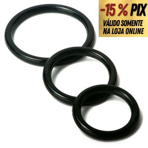 KIT 3 ANÉIS PENIANOS EM SILICONE COM 3 DIÂMETROS