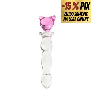 PLUG ANAL EM VIDRO COM BASE EM DIFERENTES FORMATOS - 20CM