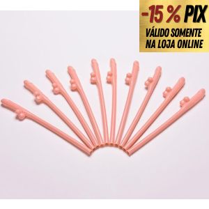 CANUDINHOS EM FORMATO DE PÊNIS - EMBALAGEM COM 10 UNIDADES