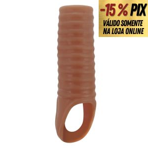 CAPA PENIANA COM ANEL E ABERTURA NA GLANDE 11CM