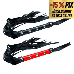 CHICOTE EM COURO SINTÉTICO 59CM