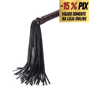 CHICOTE PRETO E VERMELHO EM COURO SINTÉTICO