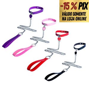 COLEIRA COM PINGENTE E GUIA 