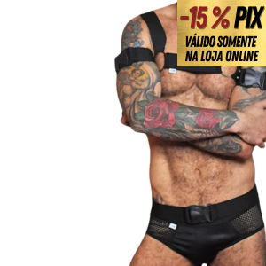 KIT CUECA EM CIRRÊ E ARRASTÃO + HARNESS DE ELÁSTICO E PAR DE BRACELETES