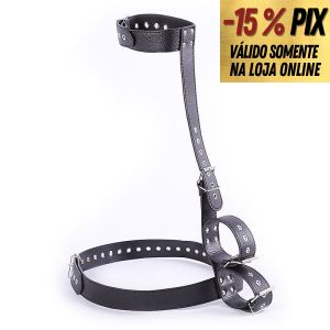 COLEIRA COM ALGEMAS EM COURO SINTÉTICO