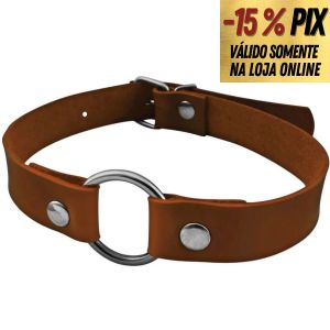 GARGANTILHA MARROM COM ARGOLA 