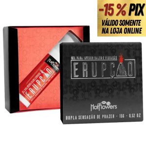  ERUPÇÃO GEL INTENSO CALOR E VIBRAÇÃO 15G - HOT FLOWERS