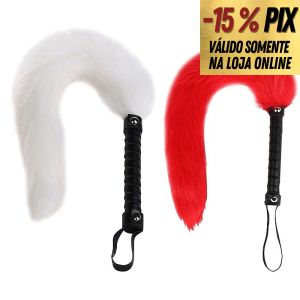 CHICOTE RABO DE RAPOSA COM CABO EM COURO SINTÉTICO
