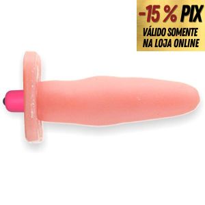 PLUG ANAL MACIÇO COM VIBRADOR - 10,5 X 3 CM - HOT FLOWERS