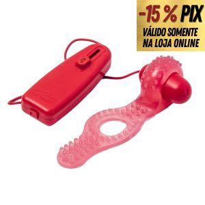 ANEL PENIANO ESTIMULADOR DUPLO COM VIBRO - HOT FLOWERS