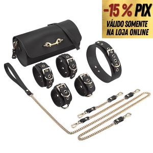 KIT BONDAGE COM BOLSA EM COURO SINTÉTICO