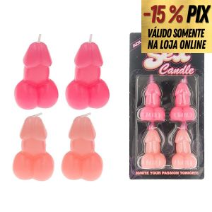 SEX CANDLE - KIT COM 4 VELAS EM FORMATO DE PÊNIS