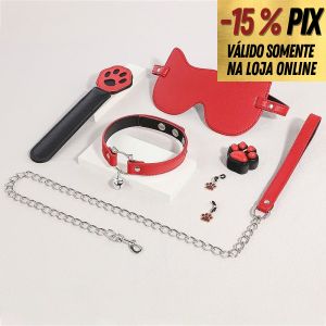 KIT SADO COM 6 ITENS EM FORMATO DE PATA DE GATO