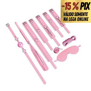 KIT SADO EM COURO SINTÉTICO COM 8 ITENS