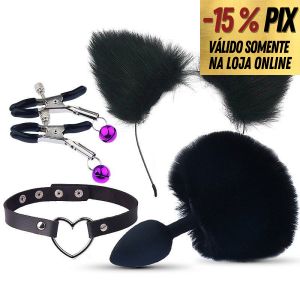 KIT PRETO PET PLAY 4 PEÇAS