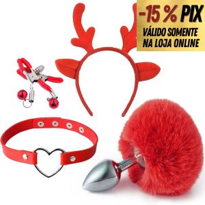 KIT VERMELHO PET PLAY RENA 4 PEÇAS