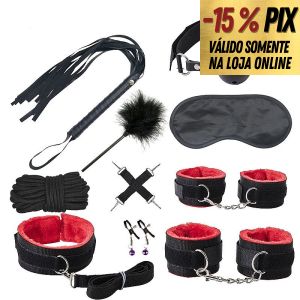 KIT SADO BLACK WOLF COM 10 ITENS - VERMELHO