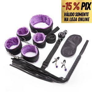 KIT SADO BONDAGE ROXO - 8 ITENS