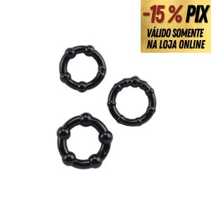 KIT COM 3 ANÉIS PENIANOS EM SILICONE
