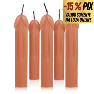 KIT 5 VELAS EM FORMATO DE PÊNIS