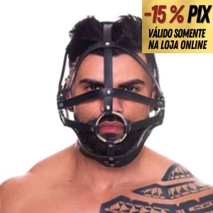 MÁSCARA EM COURO SINTETICO MODELO TIRAS