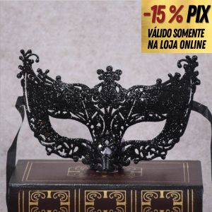 MÁSCARA VENEZIANA COM AMARRAÇÃO EM CETIM