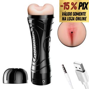 MASTURBADOR ÂNUS EM CYBERSKIN MODELO LANTERNA RECARREGÁVEL