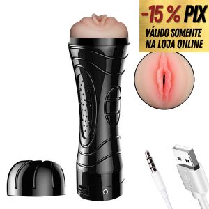 MASTURBADOR LANTERNA RECARREGÁVEL EM FORMATO DE VAGINA EM CYBERSKIN