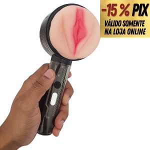 HAMMER 2 - MASTURBADOR EM FORMATO DE VAGINA E ÂNUS COM 10 MODOS DE VIBRAÇÕES