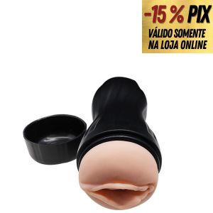 MASTURBADOR LANTERNA EM FORMATO DE VAGINA COM ENCAIXE PARA MÁQUINA DO SEXO