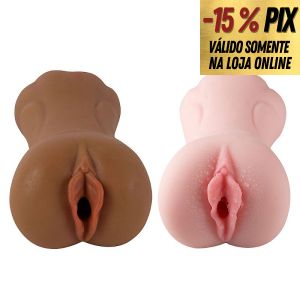 MASTURBADOR CYBERSKIN EM FORMATO VAGINA DUPLO